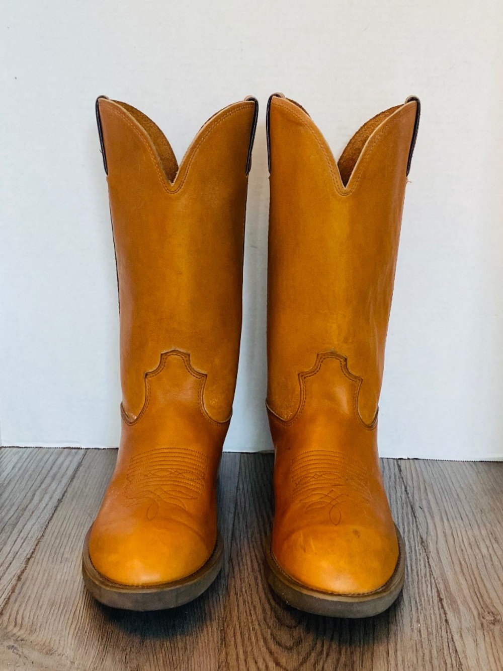 Vintage Durango USA Mens Leather Pull On Western Work Boots, 9.5 D.